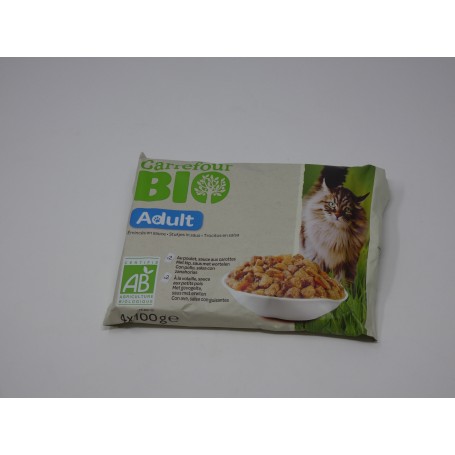 4 X 100 G Pochon Pour Chat Bio Carrefour